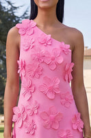 Load image into Gallery viewer, Floral Yellow A Line One Shoulder Maxi Formal Dress