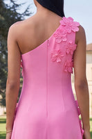 Load image into Gallery viewer, Floral Yellow A Line One Shoulder Maxi Formal Dress