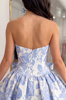 Load image into Gallery viewer, Yellow Strapless Short Homecoming Dress with Bow