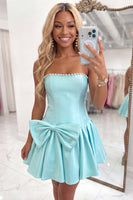 Load image into Gallery viewer, Yellow Strapless Short Homecoming Dress with Bow