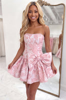 Load image into Gallery viewer, Yellow Strapless Short Homecoming Dress with Bow