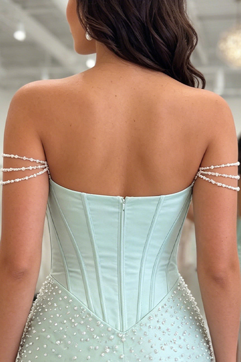 Load image into Gallery viewer, Sparkly Yellow Tight Short Corset Homecoming Dress with Pearls