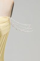 Load image into Gallery viewer, Sparkly Yellow Tight Short Corset Homecoming Dress with Pearls