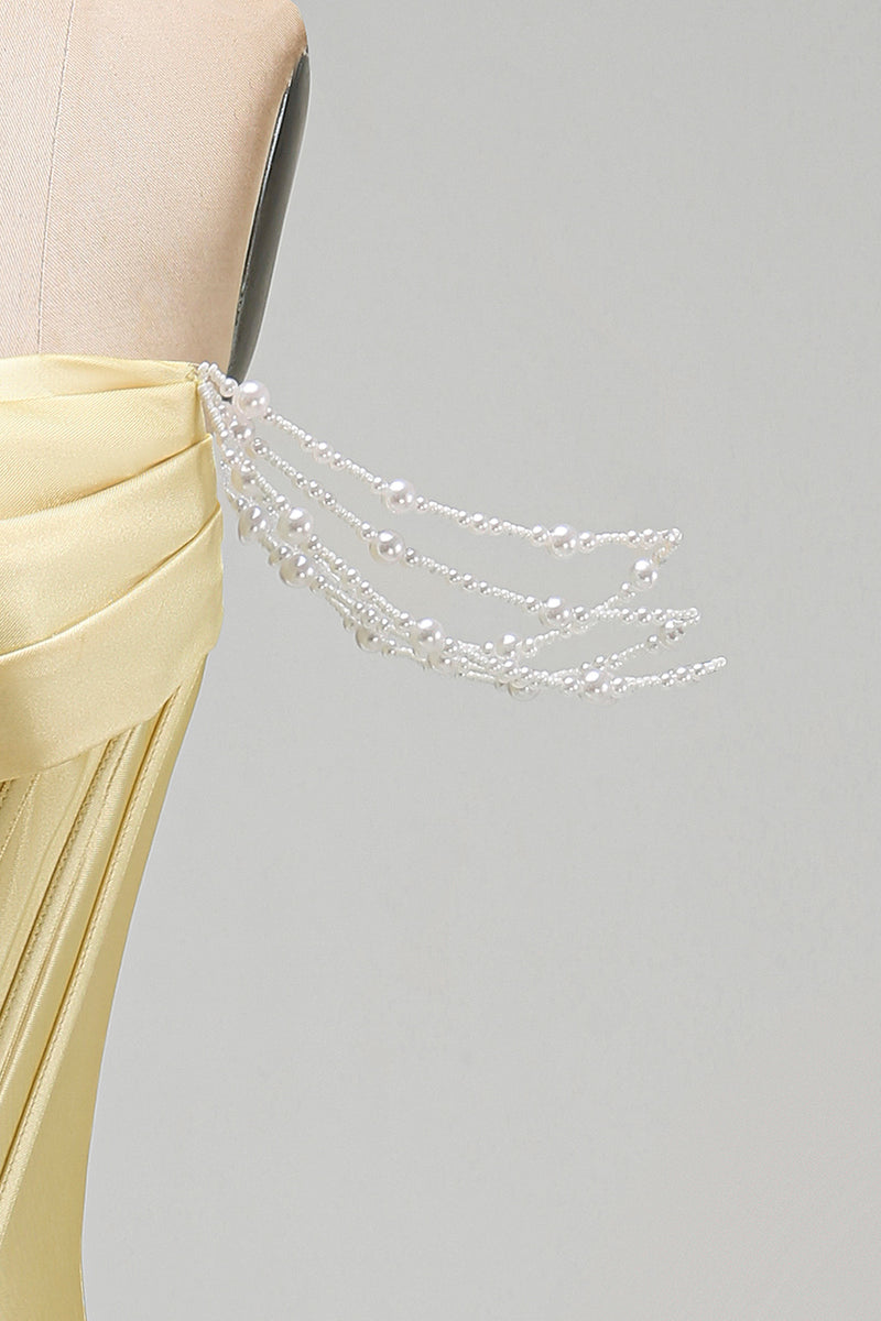Load image into Gallery viewer, Sparkly Yellow Tight Short Corset Homecoming Dress with Pearls