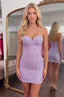 Load image into Gallery viewer, Sparkly Royal Blue Beaded Tight Short Homecoming Dress