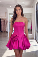 Load image into Gallery viewer, Navy Short A Line Corset Strapless Homecoming Dress with Pearls