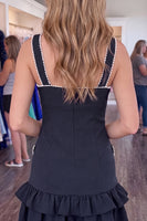 Load image into Gallery viewer, Fuchsia Thick Straps Tight Ruffled Short Homecoming Dress with Pearls