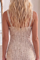 Load image into Gallery viewer, Light Pink Tight Short Thick Straps Homecoming Dress with Bows