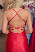Load image into Gallery viewer, Red Simple Crossed Straps Backless Short Tight Homecoming Dress