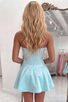Load image into Gallery viewer, Sparkly Yellow Corset Short Homecoming Dress with Bow