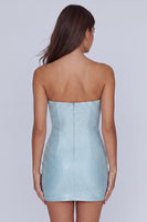 Load image into Gallery viewer, Blue Beaded Strapless Tight Short Homecoming Dress