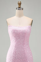Load image into Gallery viewer, Black Beaded Strapless Tight Short Homecoming Dress