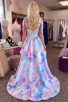 Load image into Gallery viewer, Lilac Corset High Low A Line Thick Straps Homecoming Dress