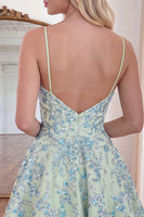 Load image into Gallery viewer, Light Green Beaded A Line V-Neck Short Homecoming Dress