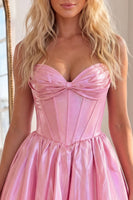 Load image into Gallery viewer, Pink Corset Sweetheart A Line Short Homecoming Dress