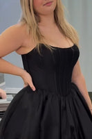 Load image into Gallery viewer, Black Corset A Line Strapless Short Homecoming Dress