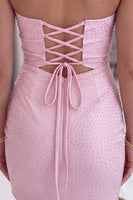 Load image into Gallery viewer, Sparkly Black Cut Out Beaded Strapless Short Homecoming Dress