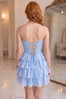 Load image into Gallery viewer, Corset Black Sweetheart Short Ruffled A Line Homecoming Dress