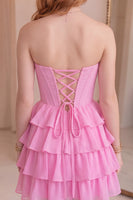 Load image into Gallery viewer, Corset Black Sweetheart Short Ruffled A Line Homecoming Dress
