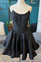 Load image into Gallery viewer, Blue Corset Floral Strapless Short Homecoming Dress