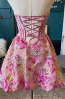 Load image into Gallery viewer, Blush Corset Floral A-Line Short Homecoming Dress