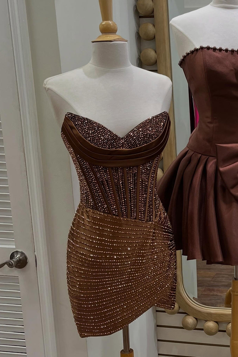 Load image into Gallery viewer, Navy Corset Bodycon Sweetheart Short Homecoming Dress with Beading