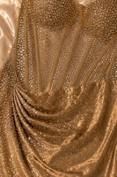 Load image into Gallery viewer, Gold Corset Ruched Short Homecoming Dress with Beading