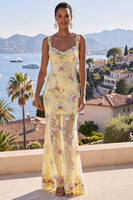 Load image into Gallery viewer, Sparkly Green Floral Sequin Maxi Formal Dress