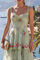Load image into Gallery viewer, Sparkly Yellow Floral Beaded A Line Maxi Formal Dress