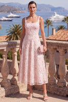 Load image into Gallery viewer, Green Beaded A Line Square Neck Floral Maxi Formal Dress