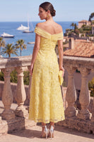 Load image into Gallery viewer, Sage Green Beaded A Line Floral Off the Shoulder Maxi Formal Dress