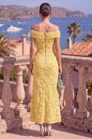Load image into Gallery viewer, Sage Green Beaded A Line Floral Off the Shoulder Maxi Formal Dress