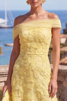 Load image into Gallery viewer, Sage Green Beaded A Line Floral Off the Shoulder Maxi Formal Dress