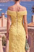 Load image into Gallery viewer, Sage Green Beaded A Line Floral Off the Shoulder Maxi Formal Dress