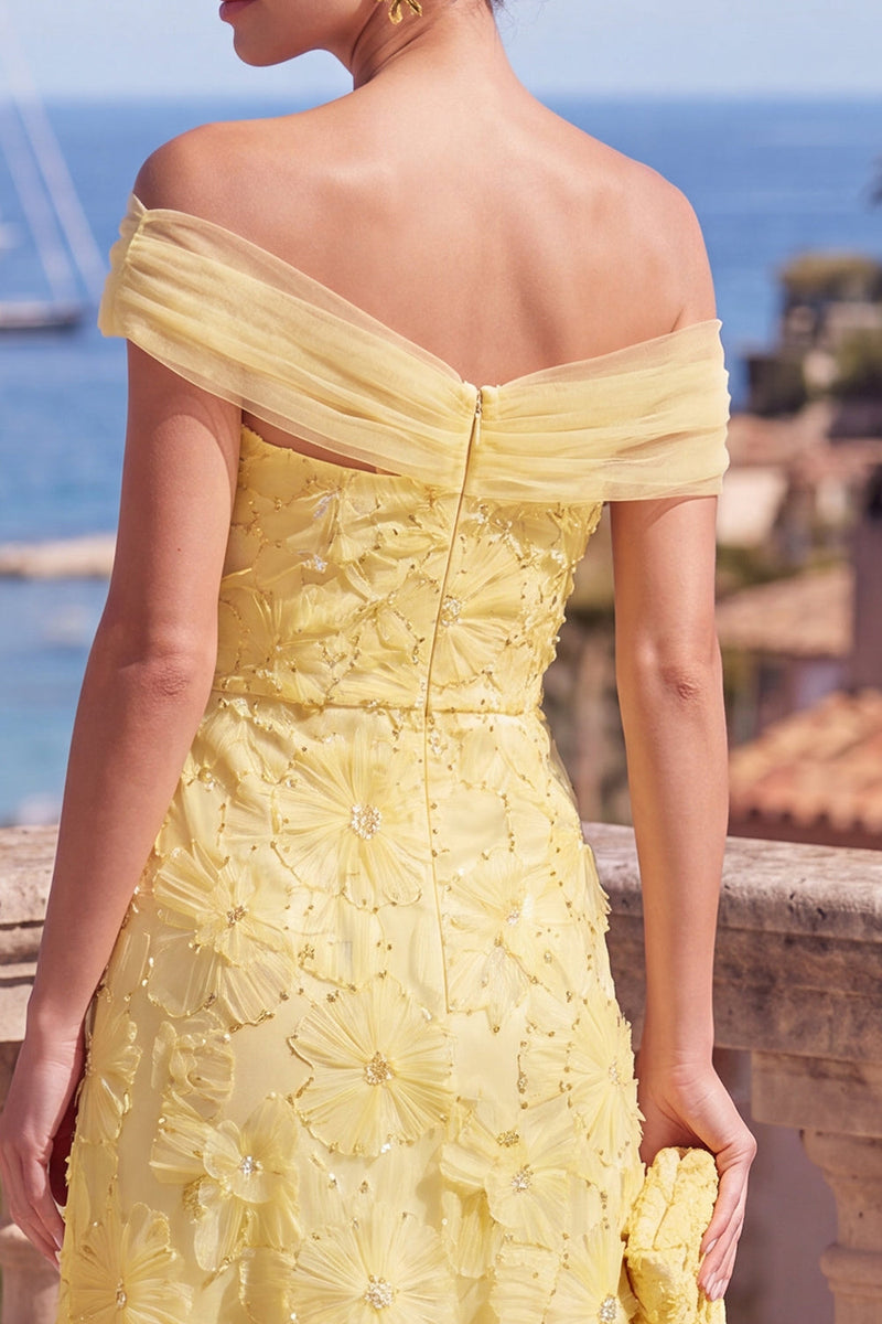 Load image into Gallery viewer, Sage Green Beaded A Line Floral Off the Shoulder Maxi Formal Dress