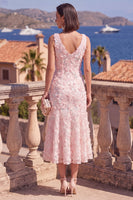 Load image into Gallery viewer, Sage Green Floral Beaded Mermaid V-Neck Maxi Formal Dress