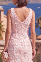 Load image into Gallery viewer, Sage Green Floral Beaded Mermaid V-Neck Maxi Formal Dress