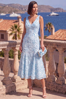 Load image into Gallery viewer, Sage Green Floral Beaded Mermaid V-Neck Maxi Formal Dress