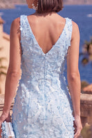 Load image into Gallery viewer, Sage Green Floral Beaded Mermaid V-Neck Maxi Formal Dress