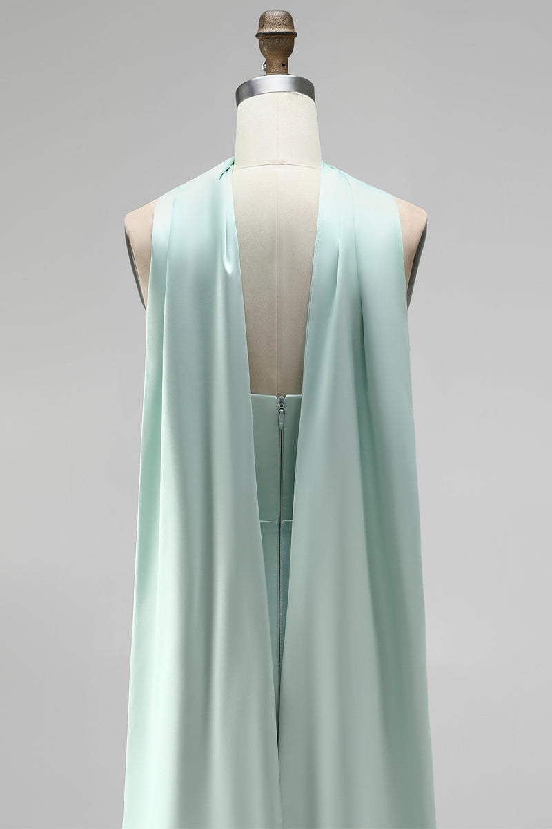 Load image into Gallery viewer, Mint Tight Ruched Strapless Corset Short Homecoming Dress with Slit