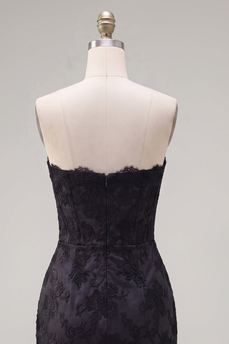 Load image into Gallery viewer, Black Pink Floral Strapless Beaded Tight Short Corset Homecoming Dress with Bow
