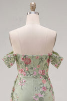 Load image into Gallery viewer, Black Floral Off the Shoulder Tight Short Homecoming Dress with Sash
