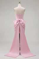 Load image into Gallery viewer, Sparkly Floral Pink Tight Short Corset Beaded Homecoming Dress with Bow
