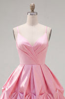 Load image into Gallery viewer, Yellow Spaghetti Straps Ruched A Line Short Homecoming Dress