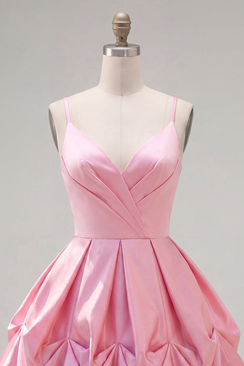 Load image into Gallery viewer, Yellow Spaghetti Straps Ruched A Line Short Homecoming Dress