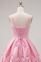 Load image into Gallery viewer, Yellow Spaghetti Straps Ruched A Line Short Homecoming Dress
