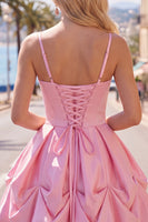 Load image into Gallery viewer, Yellow Spaghetti Straps Ruched A Line Short Homecoming Dress