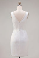Load image into Gallery viewer, Black Beaded Ruched V-Neck Tight Short Homecoming Dress