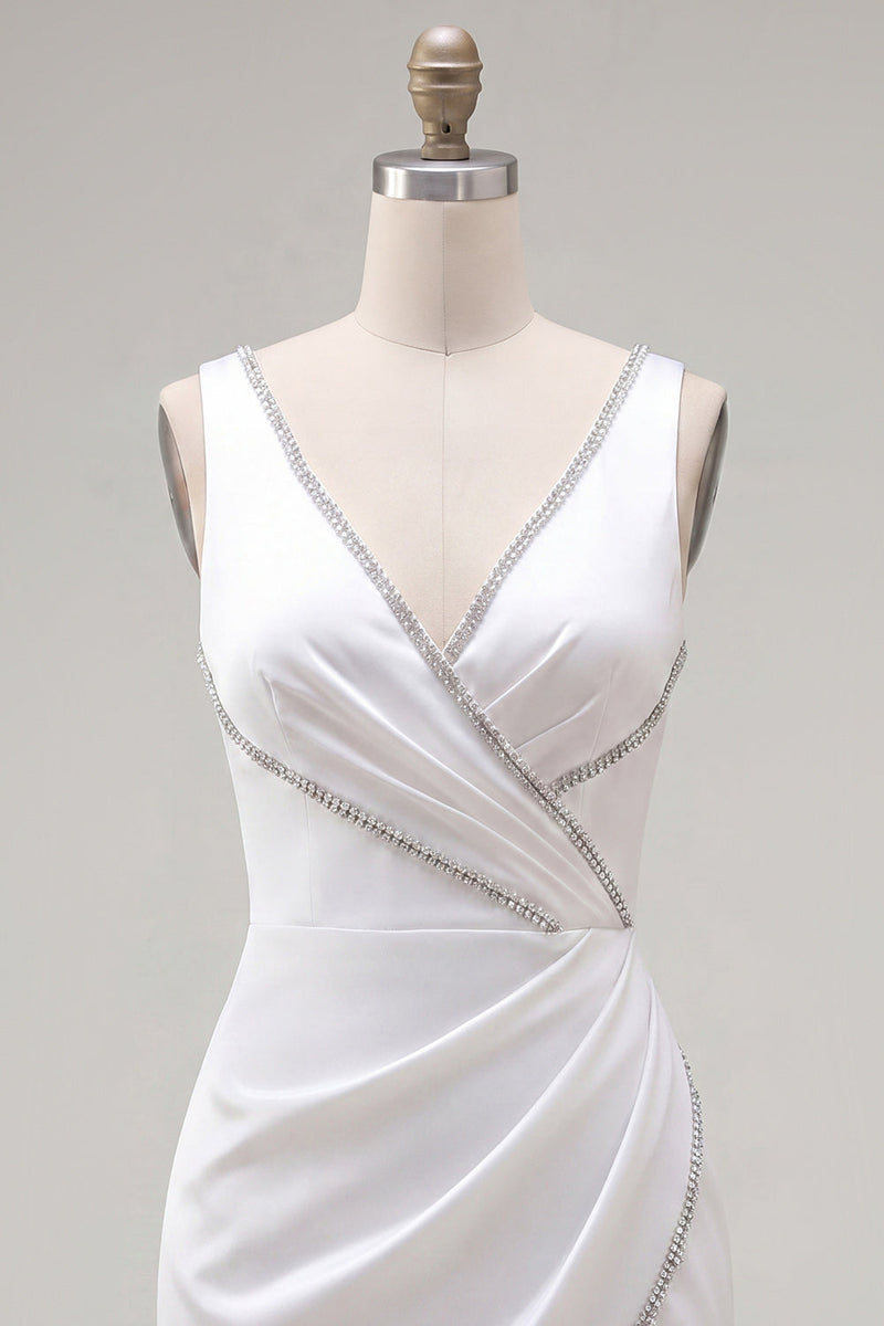 Load image into Gallery viewer, Black Beaded Ruched V-Neck Tight Short Homecoming Dress