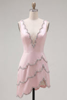 Load image into Gallery viewer, Sparkly Yellow A Line V-Neck Short Homecoming Dress with Beading